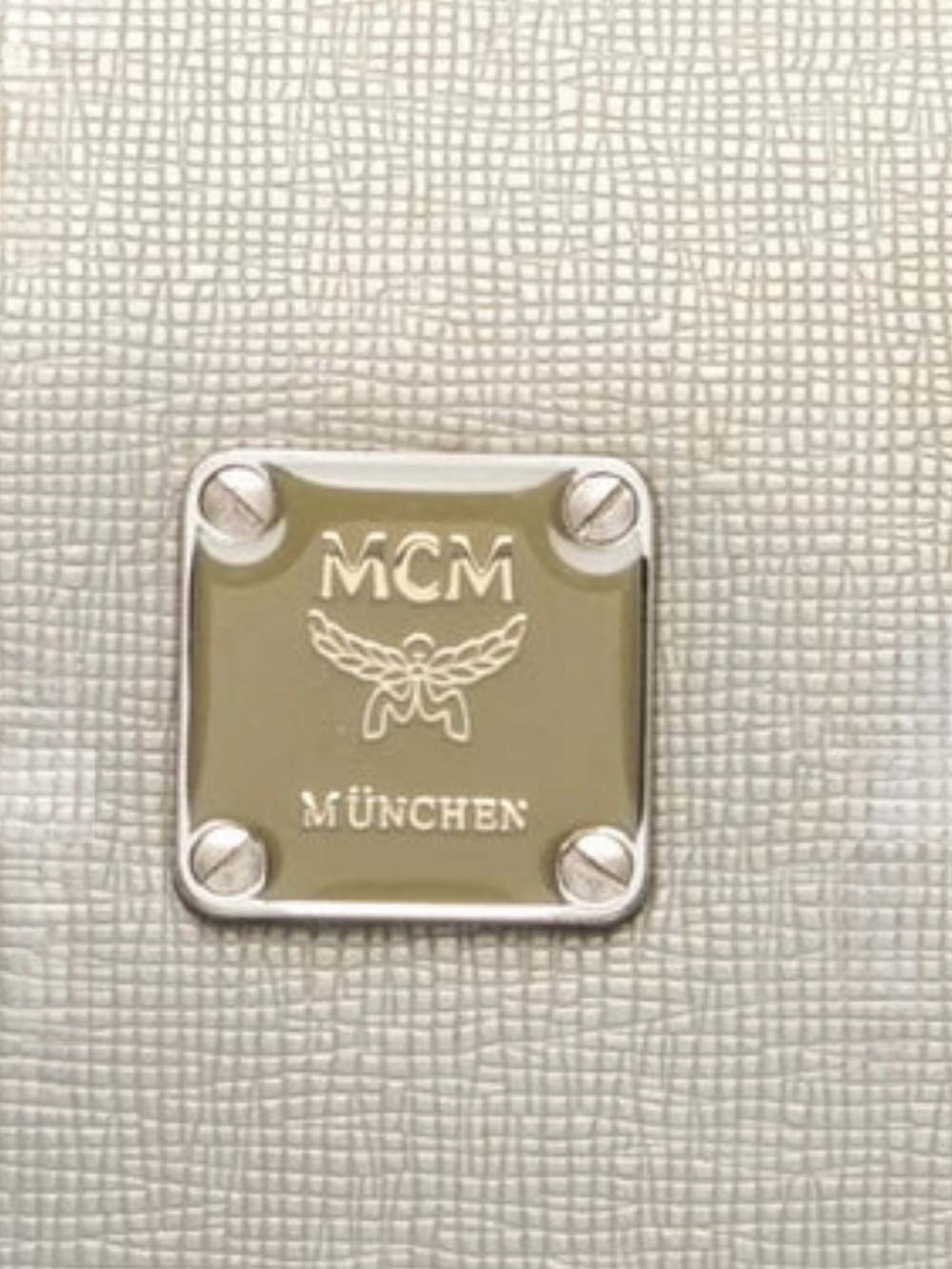 MCM München Metallic Silver Saffiano Leather Boston Bag - Picture 3 of 17